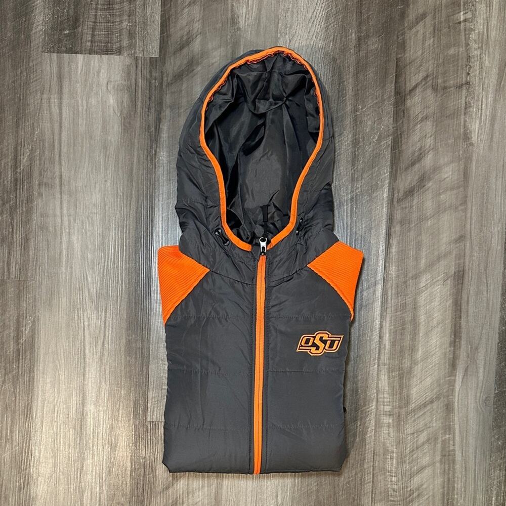 Oklahoma State Cowboys Colosseum Hooded Puffer Thermal Full Zip Jacket - Medium